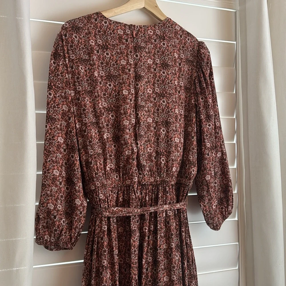 Lane Bryant 3/4 Sleeve Flounce Hem Midi Dress in Rose Floral | Plus Size Dress - Picture 10 of 11